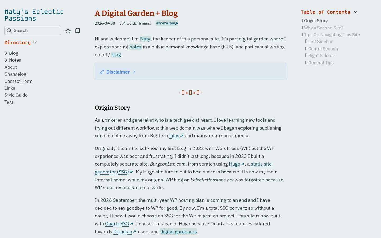 Screenshot https://eclecticpassions.net
